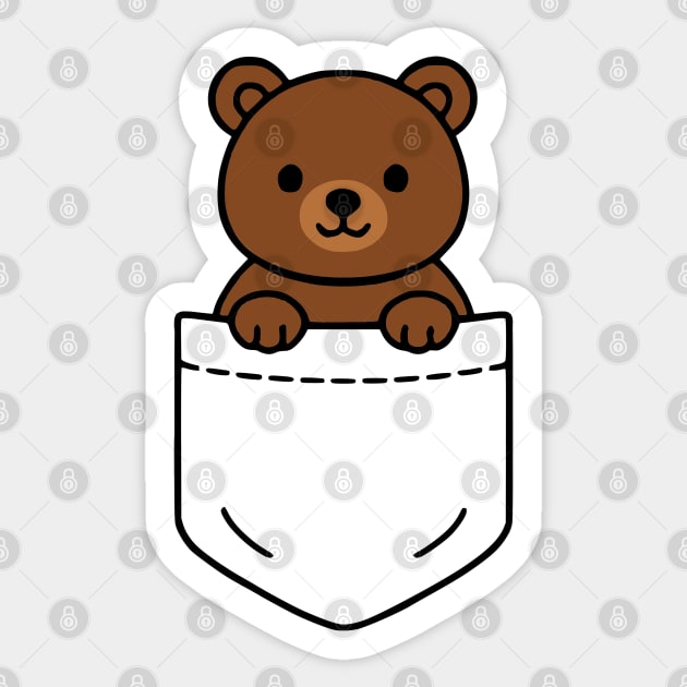 Cute Bear Pocket Pal Funny Teddy Bear Wildlife Forest Animal Sticker by Yesteeyear